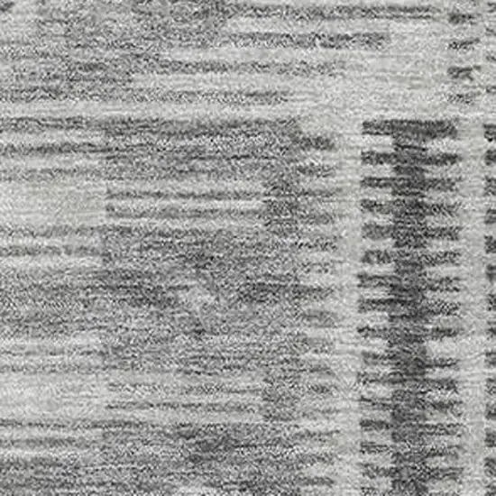 Gray And Silver Geometric Washable Area Rug With UV Protection Photo 3
