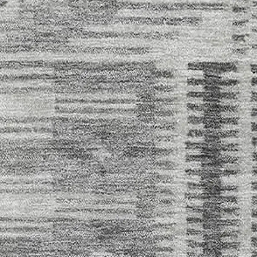 Gray And Silver Geometric Washable Area Rug With UV Protection Photo 3