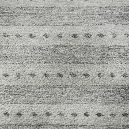 Gray And Silver Geometric Washable Area Rug With UV Protection Photo 8