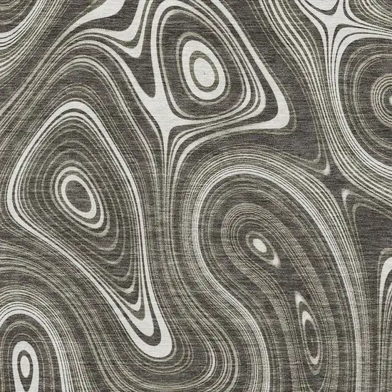 Gray And Silver Geometric Washable Area Rug With UV Protection Photo 3