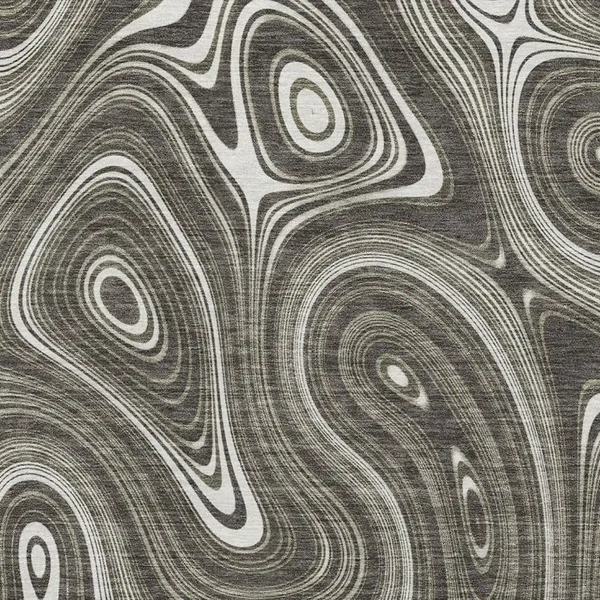 Gray And Silver Geometric Washable Area Rug With UV Protection Photo 3
