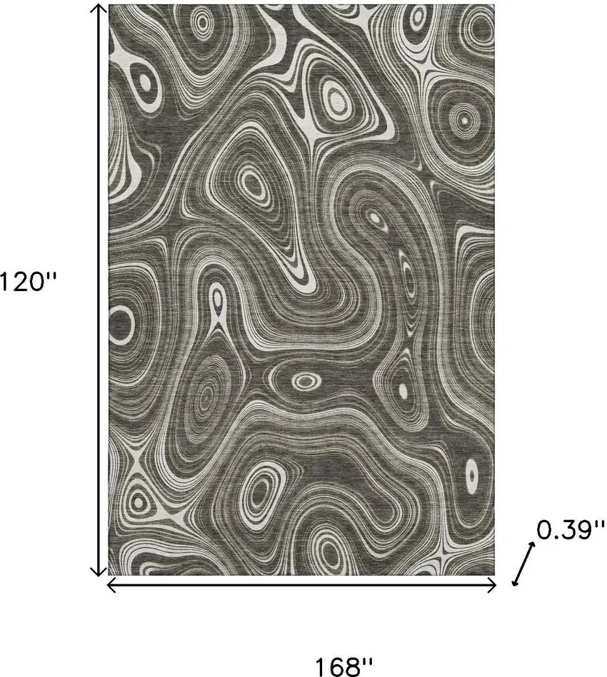 Gray And Silver Geometric Washable Area Rug With UV Protection Photo 9