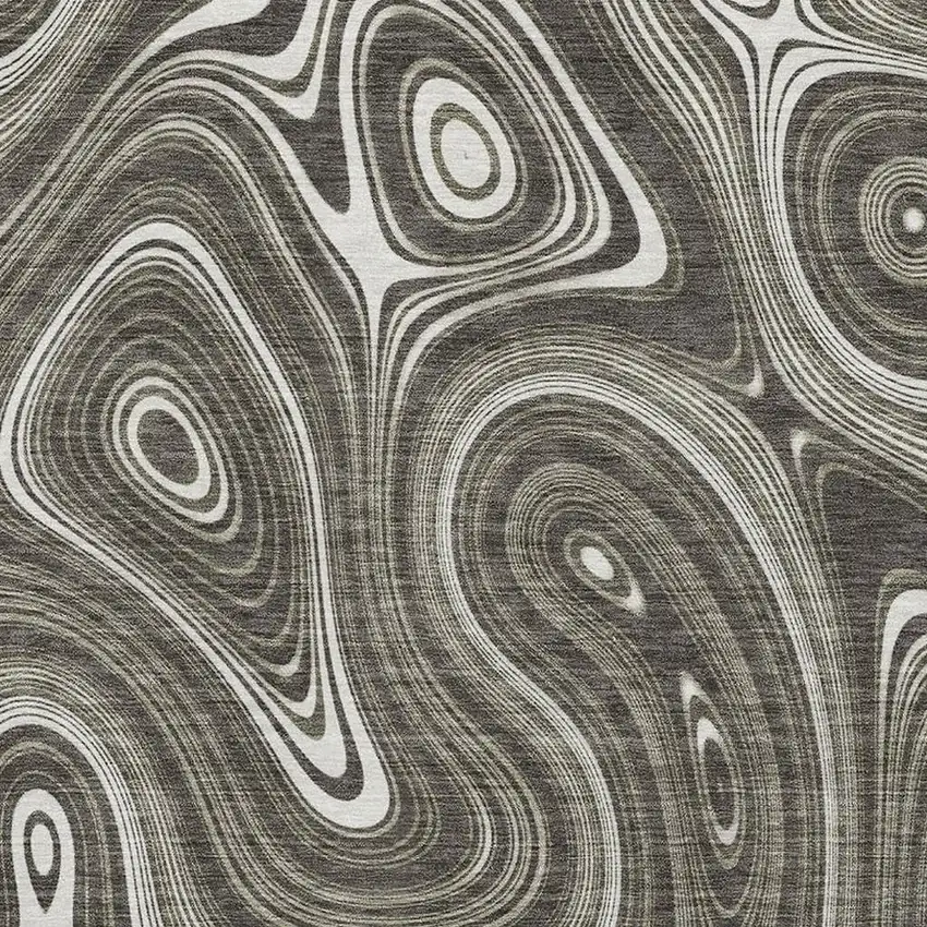 Gray And Silver Geometric Washable Area Rug With UV Protection Photo 3