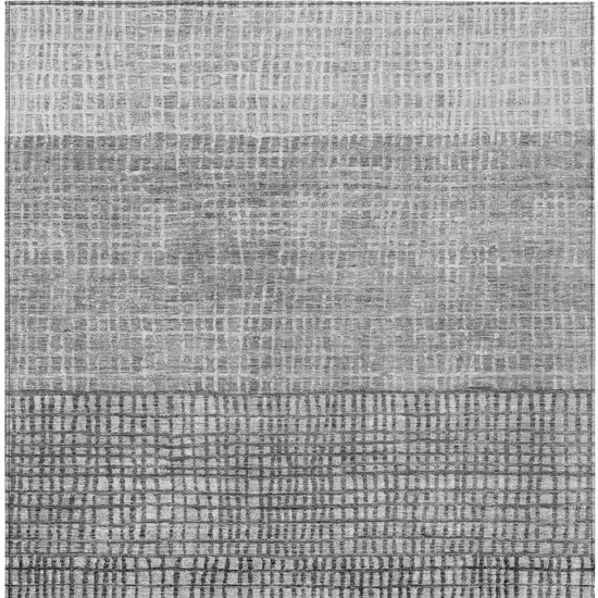 Gray And Silver Geometric Washable Indoor Outdoor Area Rug Photo 7