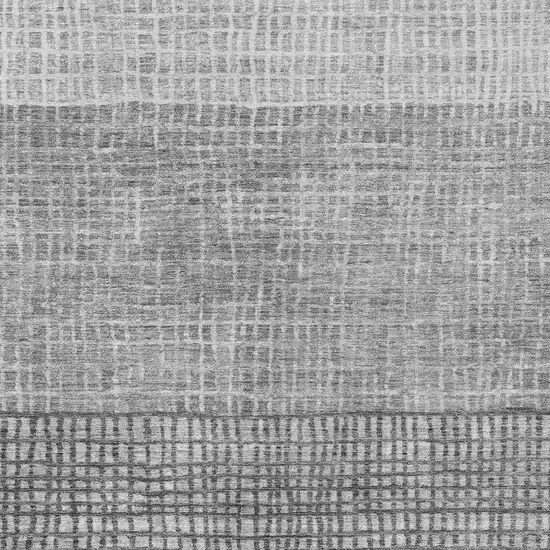 Gray And Silver Geometric Washable Indoor Outdoor Area Rug Photo 3
