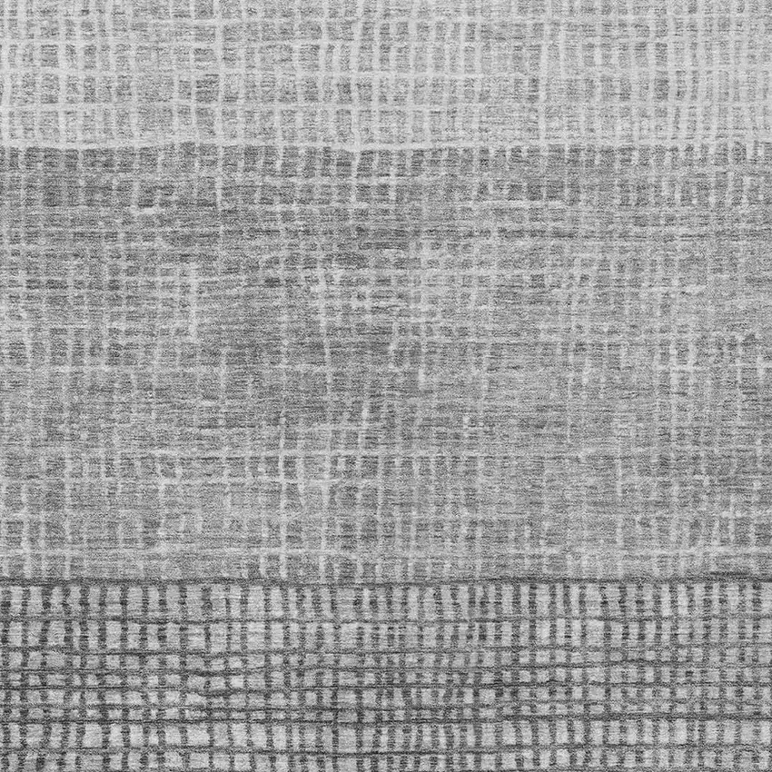 Gray And Silver Geometric Washable Indoor Outdoor Area Rug Photo 3