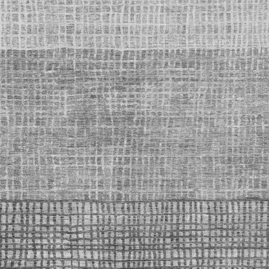Gray And Silver Geometric Washable Indoor Outdoor Area Rug Photo 6