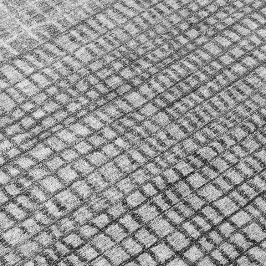 Gray And Silver Geometric Washable Indoor Outdoor Area Rug Photo 9