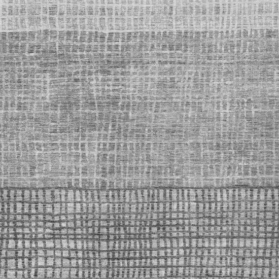 Gray And Silver Geometric Washable Indoor Outdoor Area Rug Photo 3