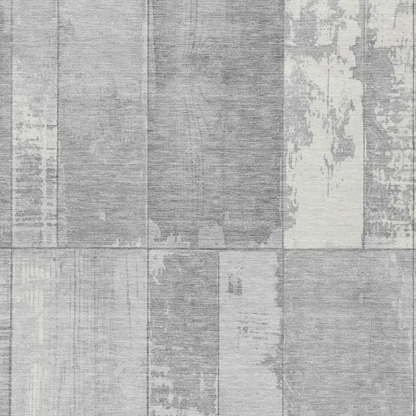 Gray And Silver Geometric Washable Indoor Outdoor Area Rug Photo 6