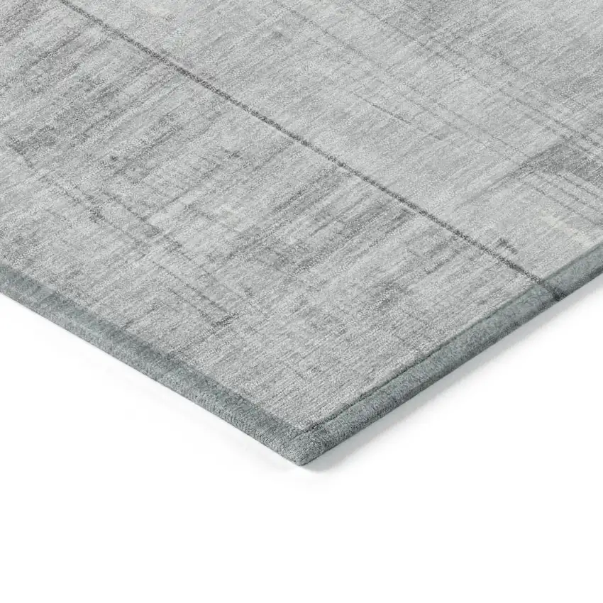 Gray And Silver Geometric Washable Indoor Outdoor Area Rug Photo 9