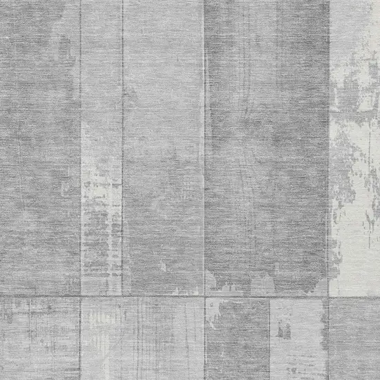 Gray And Silver Geometric Washable Indoor Outdoor Area Rug Photo 4