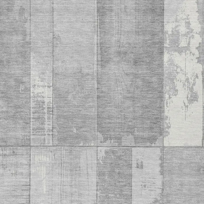 Gray And Silver Geometric Washable Indoor Outdoor Area Rug Photo 4