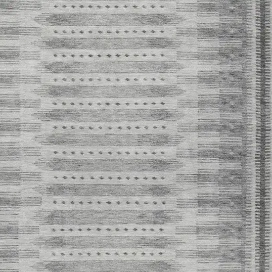 Gray And Silver Geometric Washable Indoor Outdoor Area Rug Photo 3