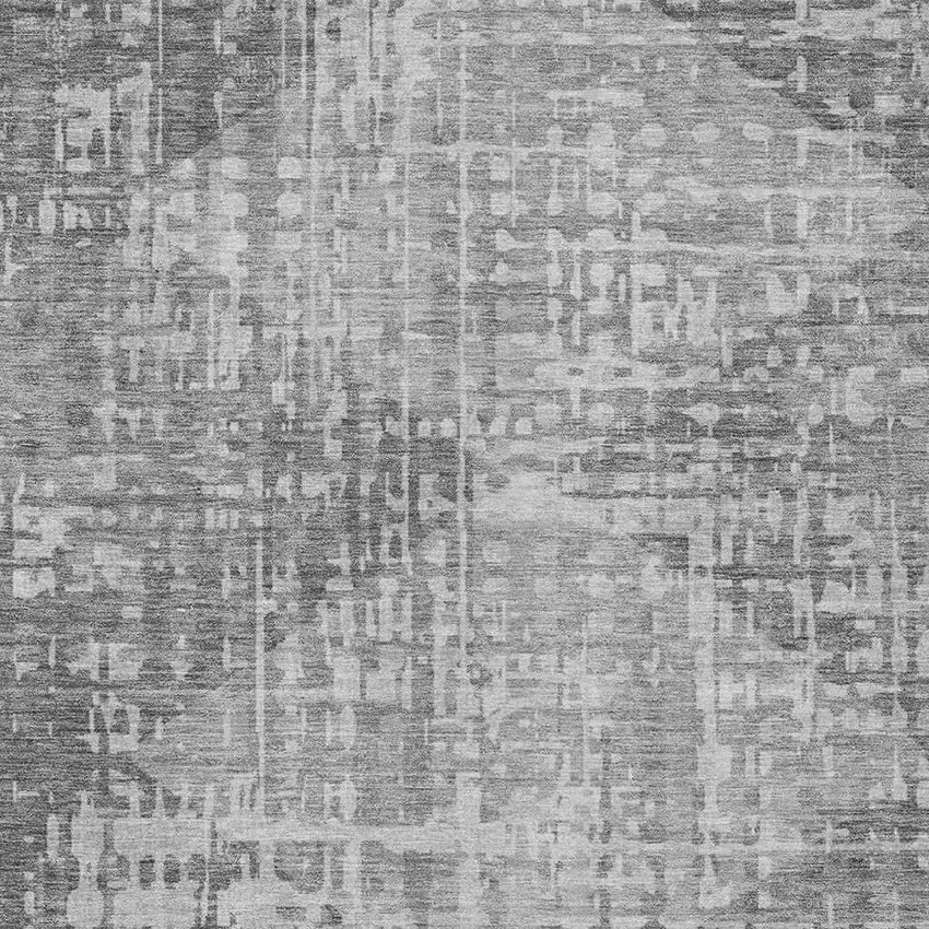 Gray And Silver Geometric Washable Indoor Outdoor Area Rug Photo 4