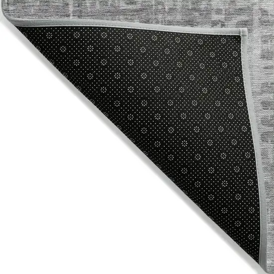 Gray And Silver Geometric Washable Indoor Outdoor Area Rug Photo 7