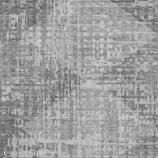 Gray And Silver Geometric Washable Indoor Outdoor Area Rug Photo 6