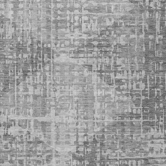 Gray And Silver Geometric Washable Indoor Outdoor Area Rug Photo 3