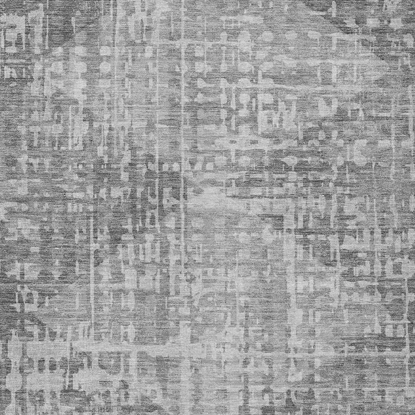 Gray And Silver Geometric Washable Indoor Outdoor Area Rug Photo 4