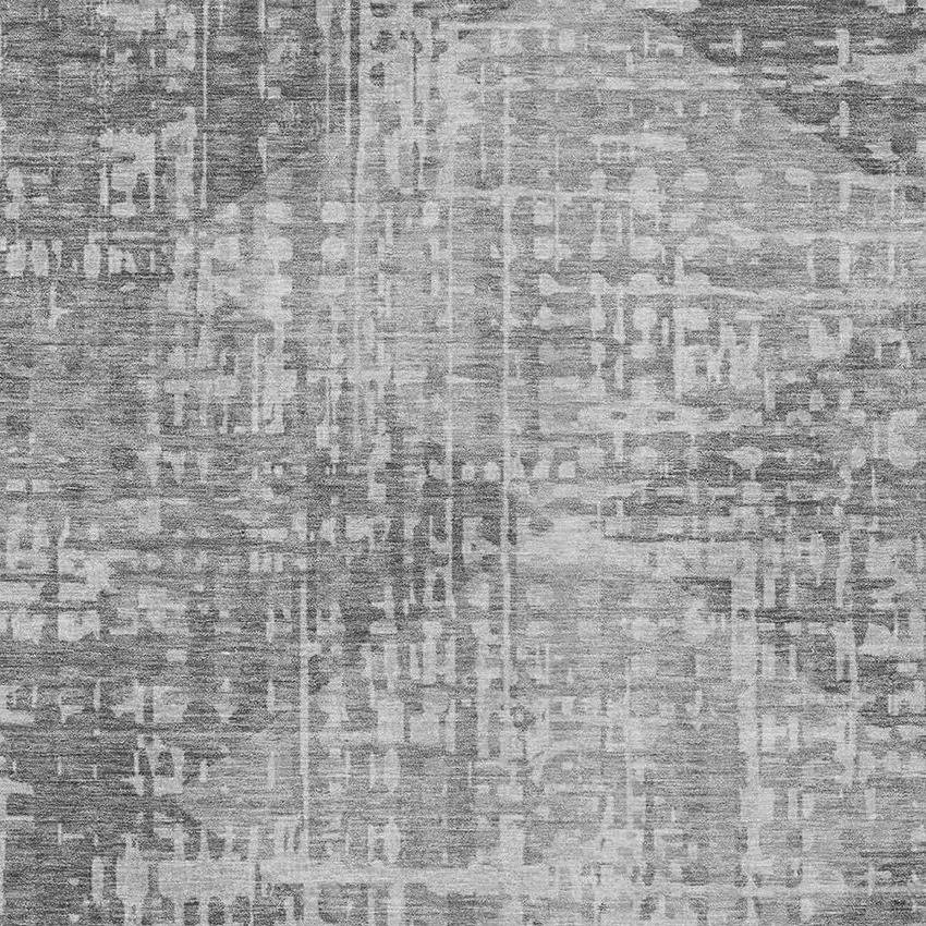 Gray And Silver Geometric Washable Indoor Outdoor Area Rug Photo 4