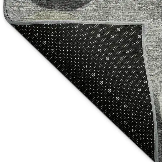 Gray And Silver Geometric Washable Indoor Outdoor Area Rug Photo 9