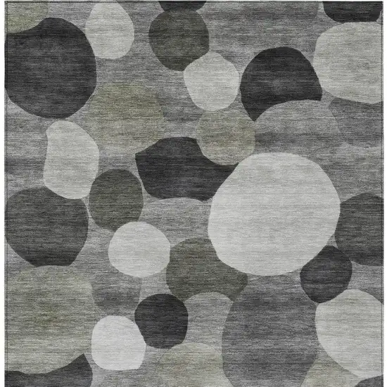 Gray And Silver Geometric Washable Indoor Outdoor Area Rug Photo 3