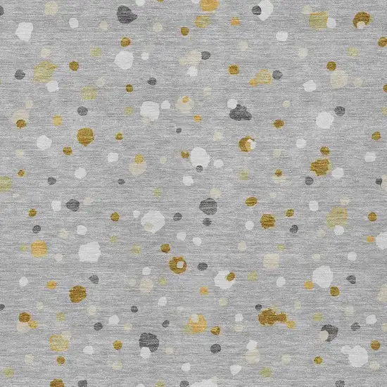 Gray And Silver Geometric Washable Indoor Outdoor Area Rug Photo 3