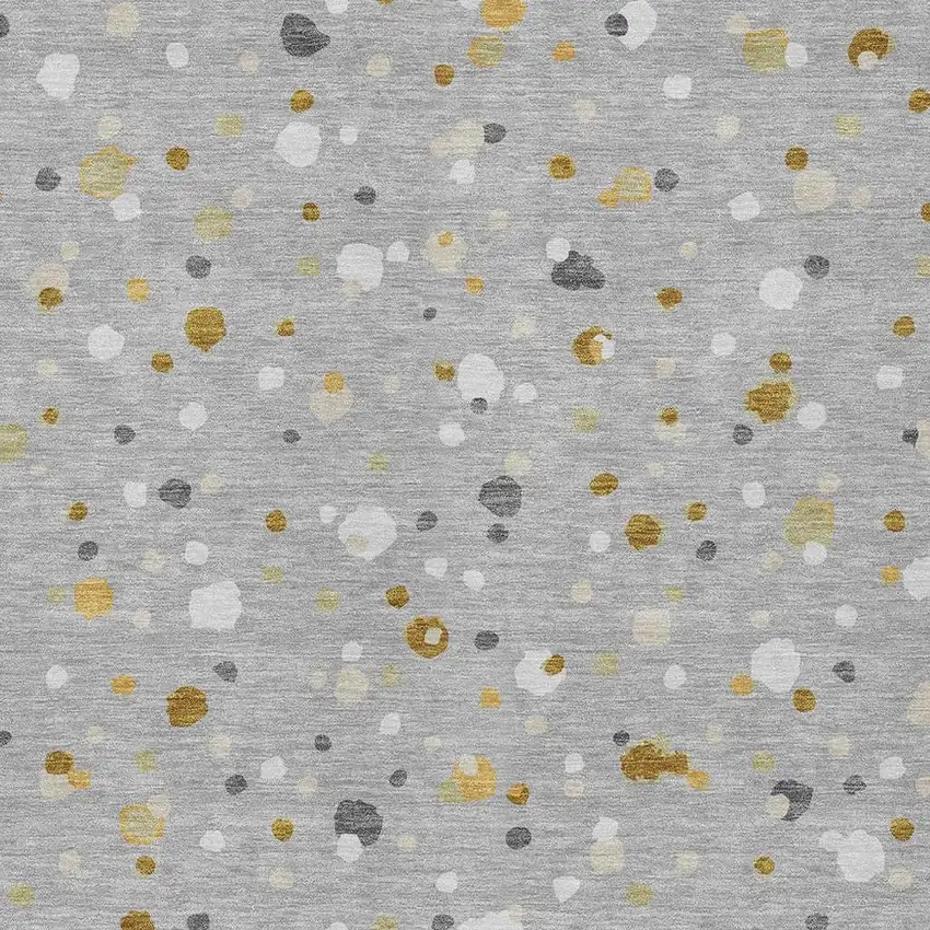 Gray And Silver Geometric Washable Indoor Outdoor Area Rug Photo 3