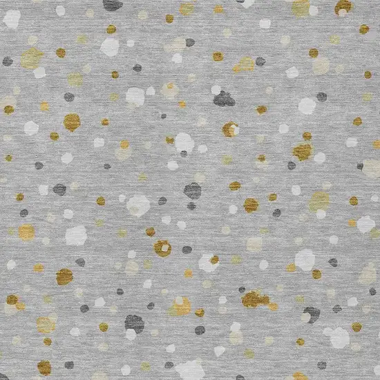 Gray And Silver Geometric Washable Indoor Outdoor Area Rug Photo 3