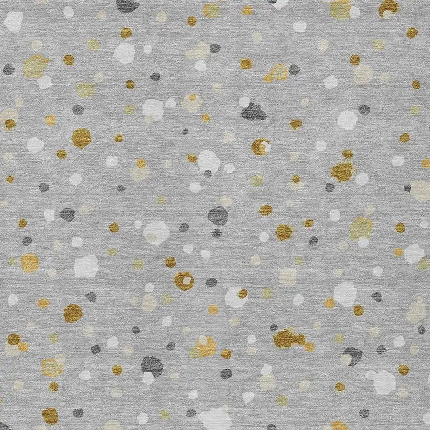 Gray And Silver Geometric Washable Indoor Outdoor Area Rug Photo 3