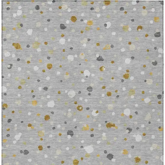 Gray And Silver Geometric Washable Indoor Outdoor Area Rug Photo 4