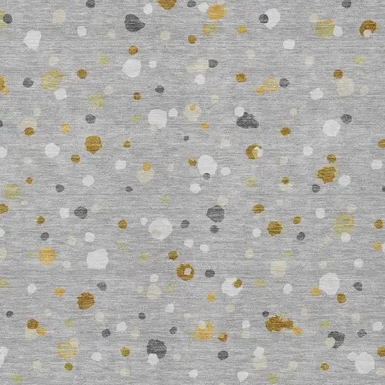Gray And Silver Geometric Washable Indoor Outdoor Area Rug Photo 3