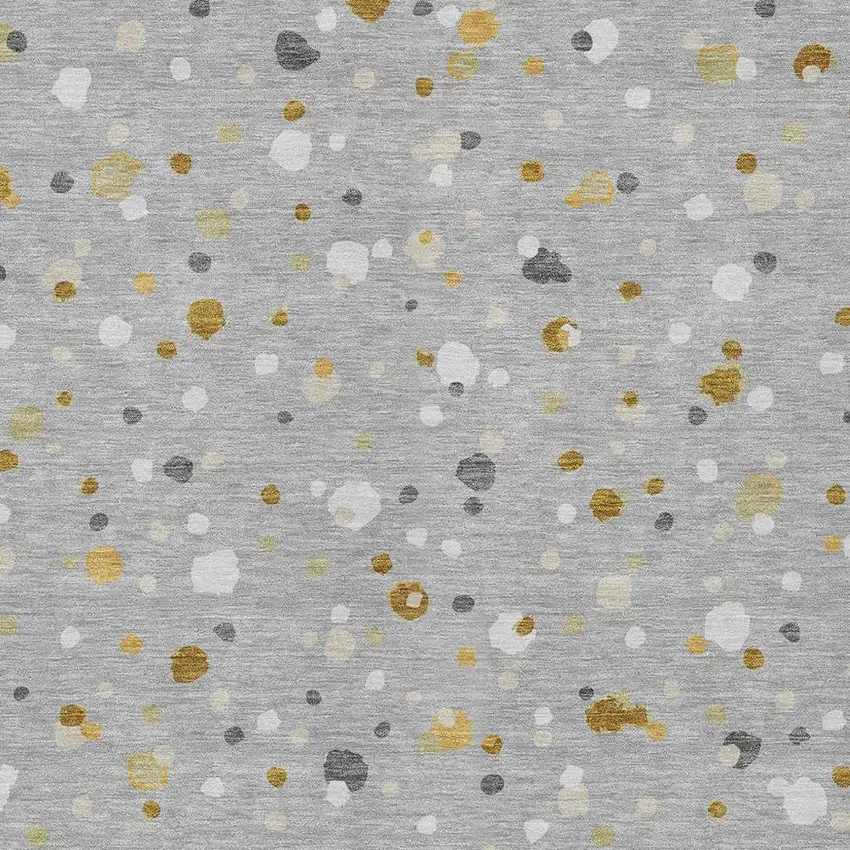 Gray And Silver Geometric Washable Indoor Outdoor Area Rug Photo 3