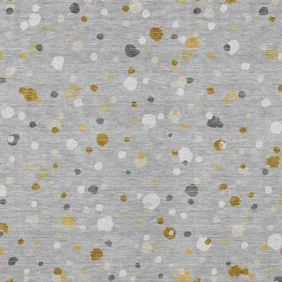 Gray And Silver Geometric Washable Indoor Outdoor Area Rug Photo 3