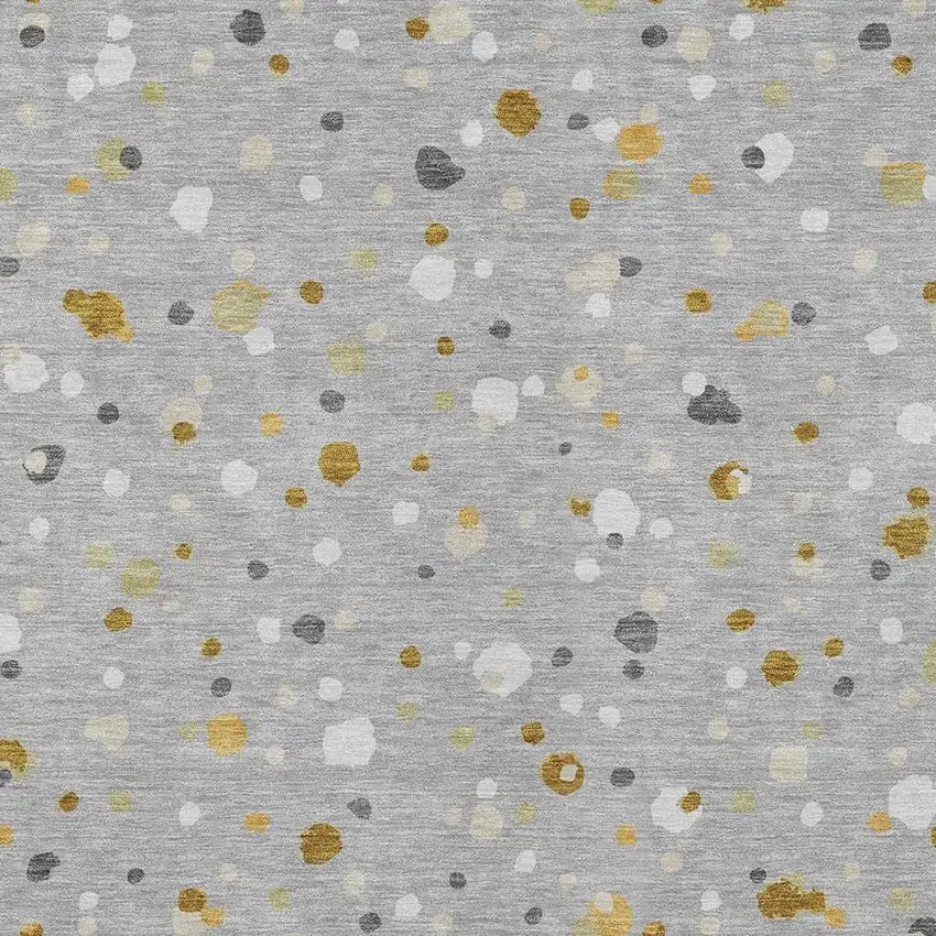 Gray And Silver Geometric Washable Indoor Outdoor Area Rug Photo 3