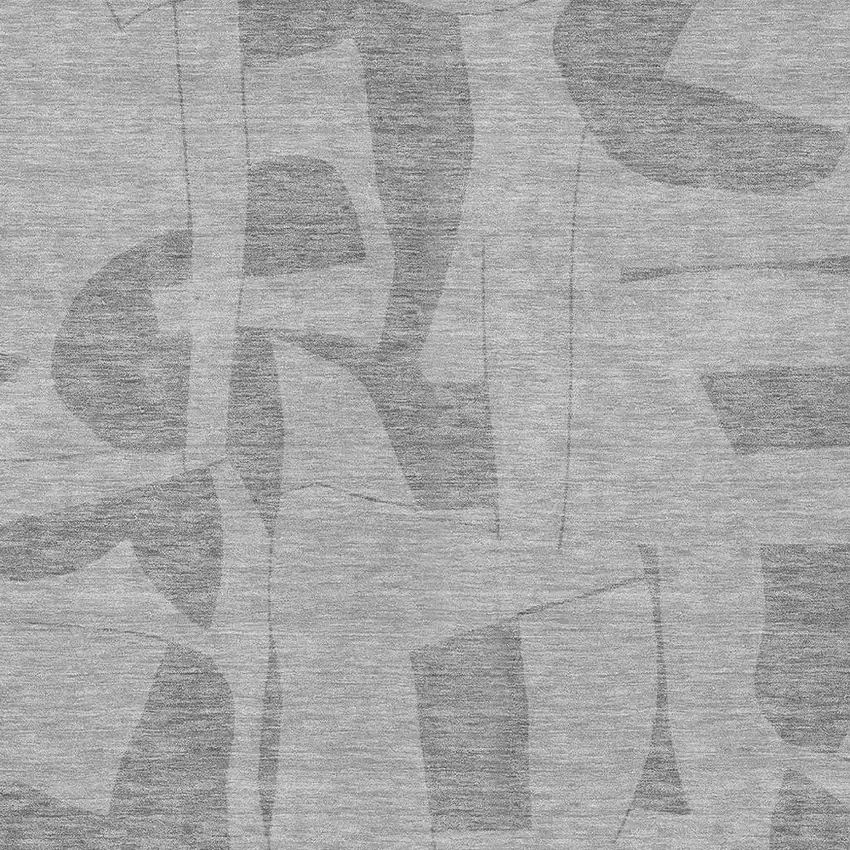 Gray And Silver Geometric Washable Indoor Outdoor Area Rug Photo 2