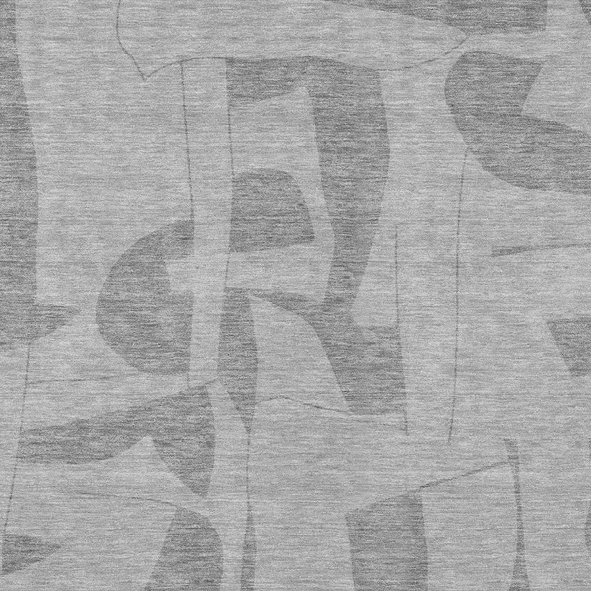 Gray And Silver Geometric Washable Indoor Outdoor Area Rug Photo 2