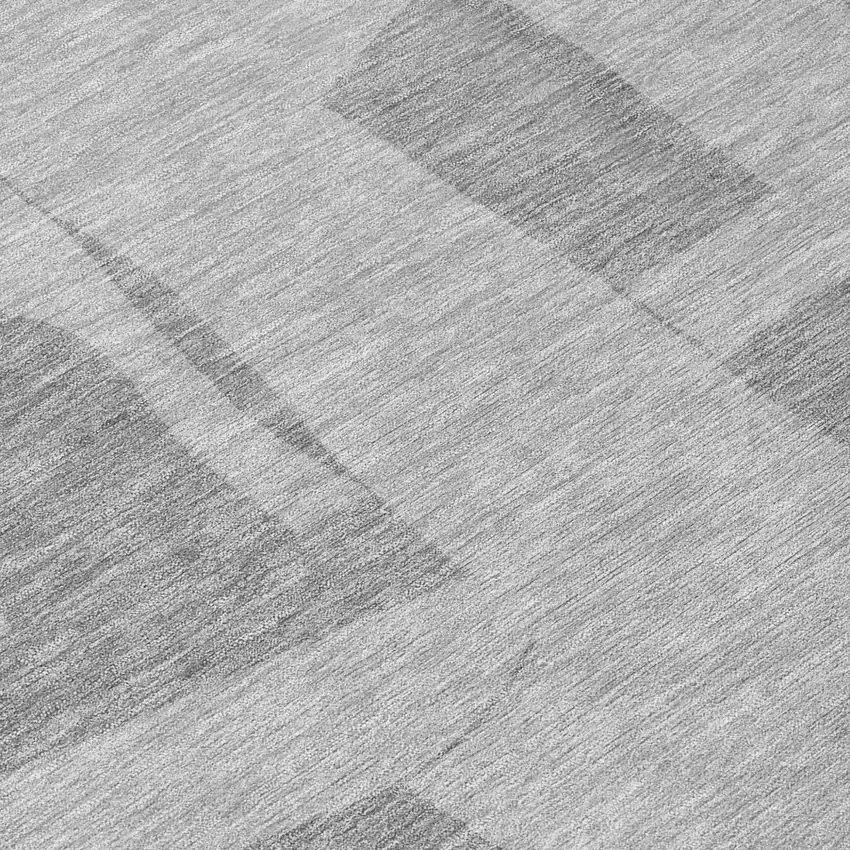 Gray And Silver Geometric Washable Indoor Outdoor Area Rug Photo 5