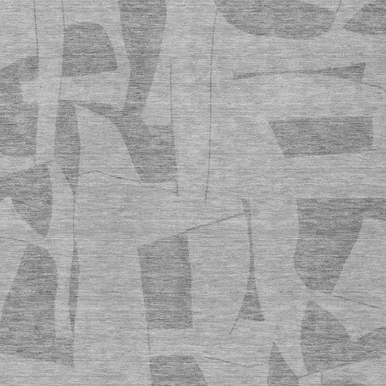 Gray And Silver Geometric Washable Indoor Outdoor Area Rug Photo 2