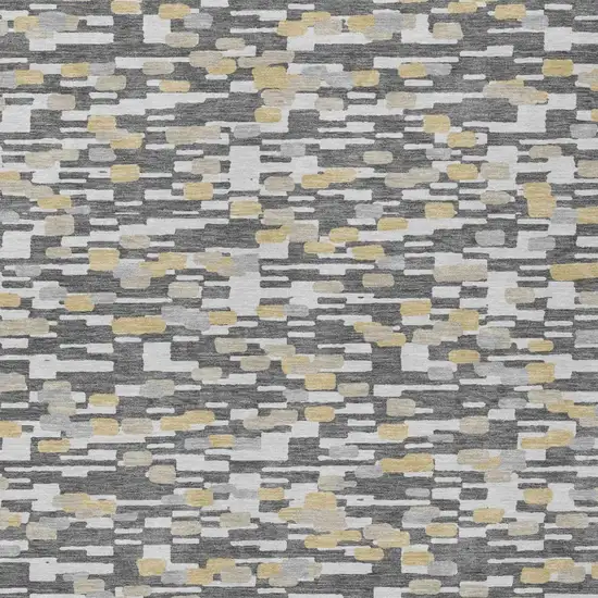 Gray And Silver Geometric Washable Indoor Outdoor Area Rug Photo 3