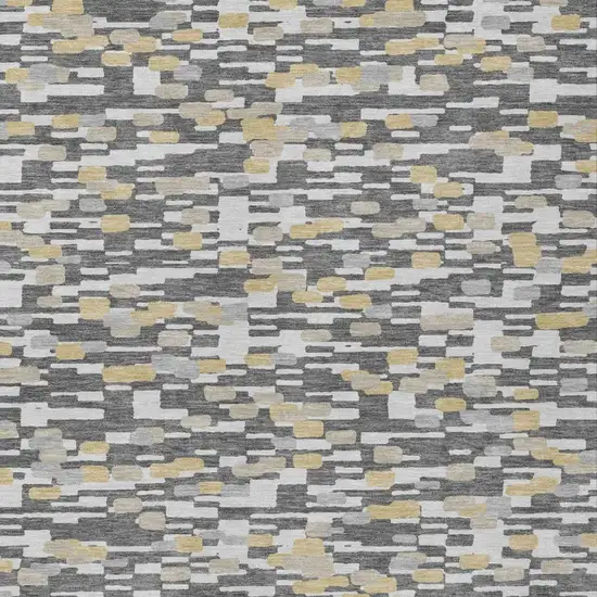 Gray And Silver Geometric Washable Indoor Outdoor Area Rug Photo 2