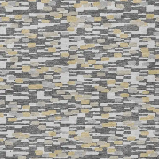 Gray And Silver Geometric Washable Indoor Outdoor Area Rug Photo 1