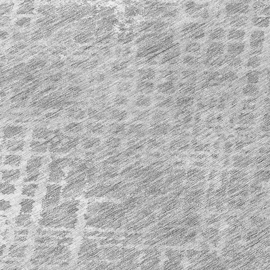 Gray And Silver Geometric Washable Indoor Outdoor Area Rug Photo 8