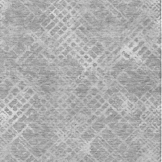 Gray And Silver Geometric Washable Indoor Outdoor Area Rug Photo 6