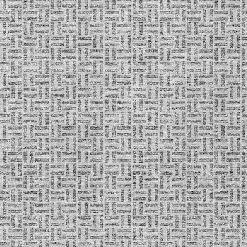 Gray And Silver Geometric Washable Indoor Outdoor Area Rug Photo 6