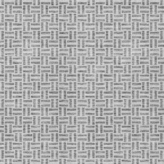 Gray And Silver Geometric Washable Indoor Outdoor Area Rug Photo 6