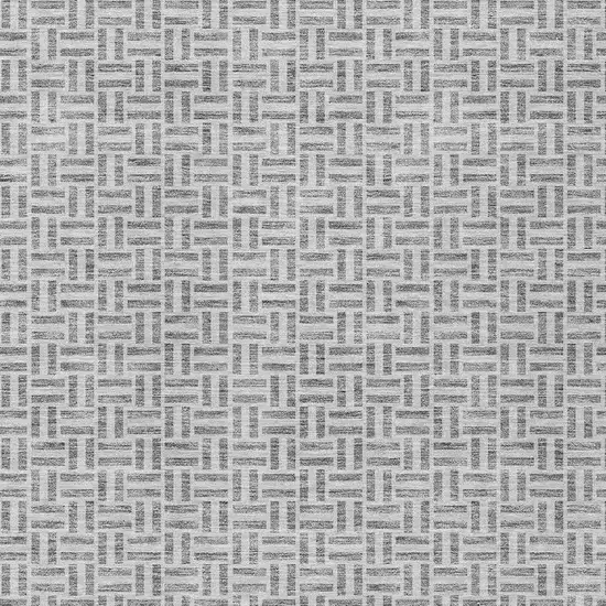 Gray And Silver Geometric Washable Indoor Outdoor Area Rug Photo 6