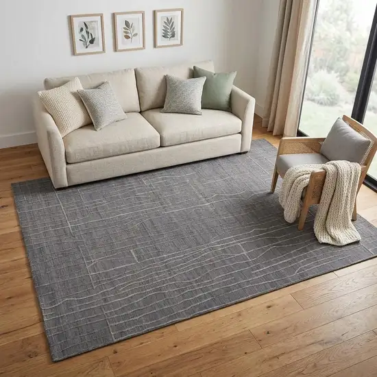 Gray And Silver Hand Woven Area Rug Photo 1