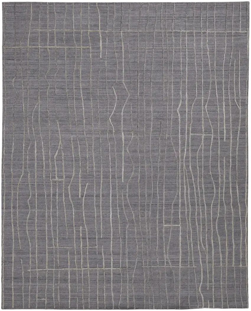 Gray And Silver Hand Woven Area Rug Photo 2