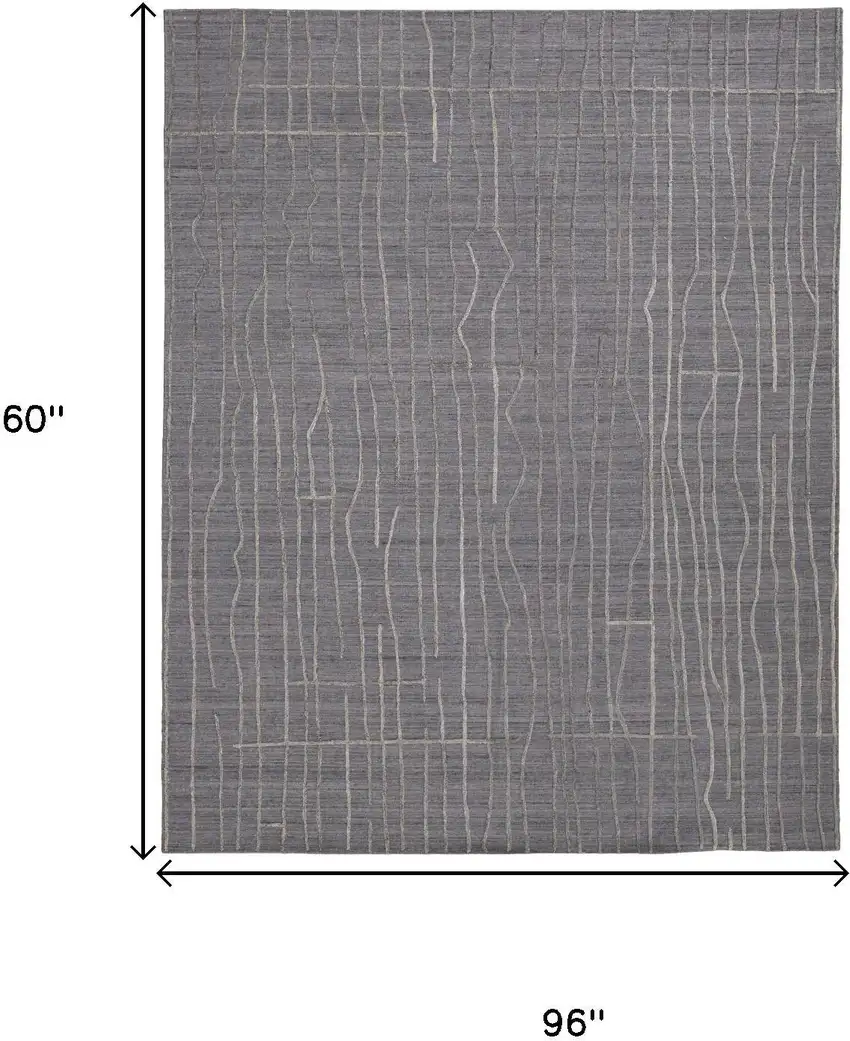 Gray And Silver Hand Woven Area Rug Photo 7